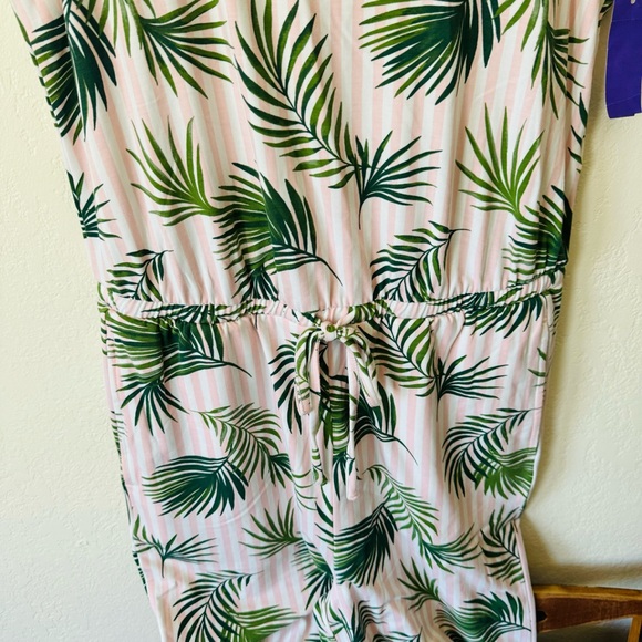 💜 Lands’ End | leaf striped multi pattern green jumpsuit - Picture 4 of 5